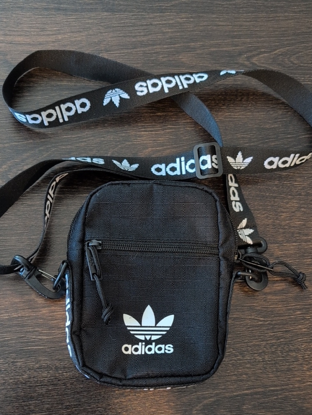 adidas Black Trefoil Mini Crossbody Pouch